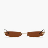 Smalle Retro Zonnebril met Bruine Glazen voor Trendy Look