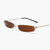 Smalle Retro Zonnebril met Bruine Glazen voor Trendy Look