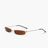 Smalle Retro Zonnebril met Bruine Glazen voor Trendy Look