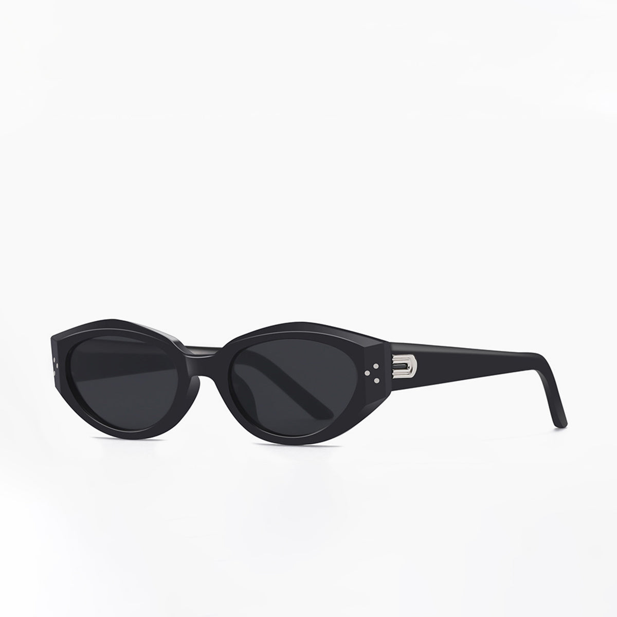 Smalle Zwarte Retro Zonnebril voor Trendy Look.