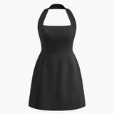 Rode Mini Jurk met Halterhals