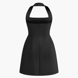 Rode Mini Jurk met Halterhals