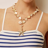 Zeester Ketting met Schelp Details voor Zomerse Look.