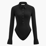 Elegante Bodysuit met Kraag en Knopen
