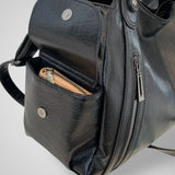 Dames Tijdloos Zwart Leren Tas