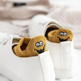 Dames Enkelsokken Beige met Geborduurd Figuur