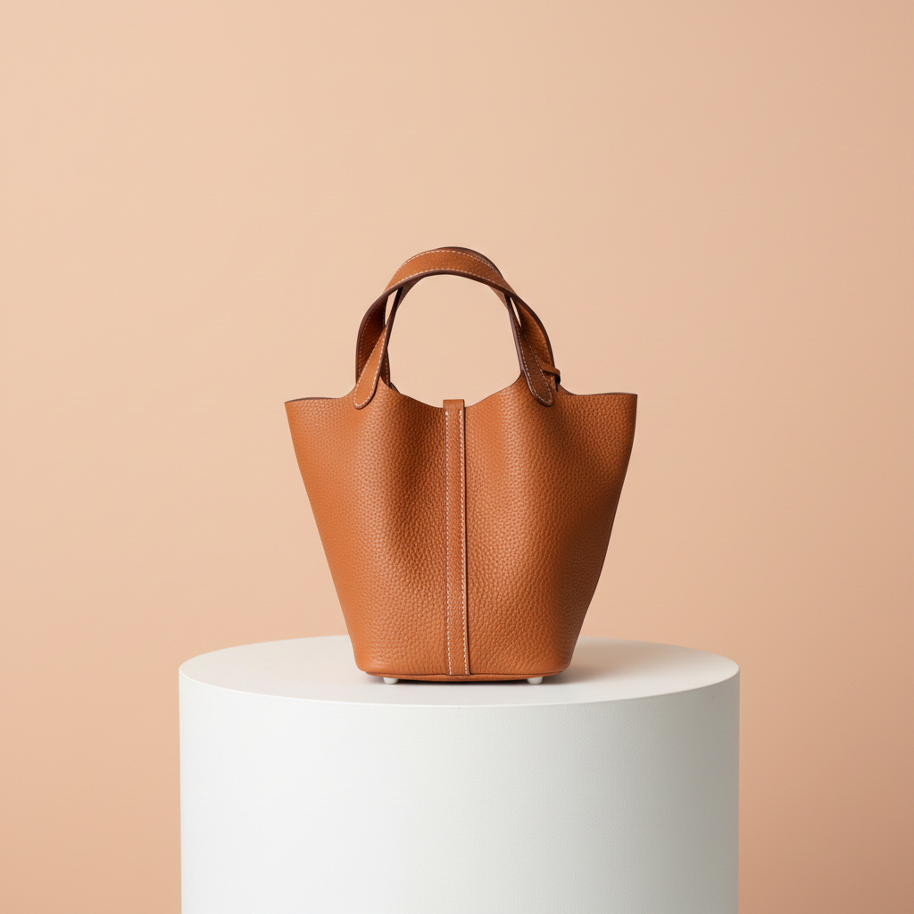 Compacte Handtas met Structuur en Luxe Afwerking.