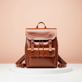 Leren Rugzak met Vintage Design en Gesp Sluiting