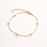 Verstelbare Goudkleurige Parel Armband voor Dames