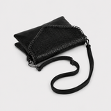 Zwarte crossbodytas met kettingdetail en flap