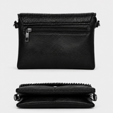 Zwarte crossbodytas met kettingdetail en flap