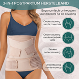 3-in-1 Buikband Zwart Verstelbaar