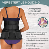 3-in-1 Buikband Zwart Verstelbaar