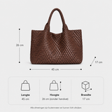 Dames tote bag van geweven vegan PU-leer
