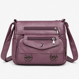 Vintage crossbody tas van kunstleer met hartdetails