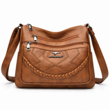 Dames crossbody tas van kunstleer met ritsvakken