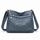 Dames crossbody tas van kunstleer met ritsvakken