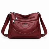 Dames crossbody tas van kunstleer met ritsvakken