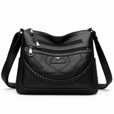 Dames crossbody tas van kunstleer met ritsvakken