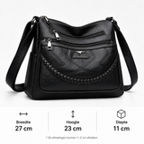 Dames crossbody tas van kunstleer met ritsvakken