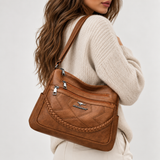 Dames crossbody tas van kunstleer met ritsvakken