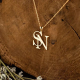 Gouden Letter Ketting met Initialen