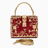 Dames Handtas Wit met Gouden Bloemendetails