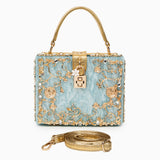 Dames Handtas Wit met Gouden Bloemendetails