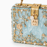 Dames Handtas Wit met Gouden Bloemendetails