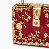Dames Handtas Wit met Gouden Bloemendetails