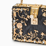Dames Handtas Wit met Gouden Bloemendetails