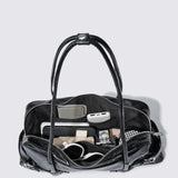 Compacte mini city tote bag met schouderbanden