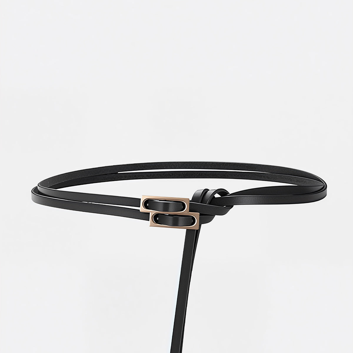 Dubbele Gesp Smalle Riem voor Moderne en Elegante Look.