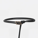 Dubbele Gesp Smalle Riem voor Moderne en Elegante Look