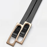 Dubbele Gesp Smalle Riem voor Moderne en Elegante Look