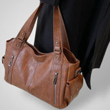 Dames Tijdloos Zwart Leren Tas