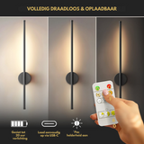 Zwarte LED Wandlamp met Afstandsbediening