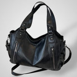Dames Tijdloos Zwart Leren Tas
