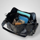 Dames Tijdloos Zwart Leren Tas