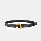 Minimalistische Zwarte Riem met Gouden Detail voor Stijlvolle Look