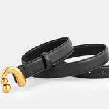 Minimalistische Zwarte Riem met Gouden Detail voor Stijlvolle Look