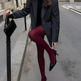 Matte Bordeaux Panty voor Elegante en Minimalistische Look