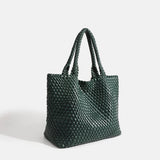 Dames tote bag van geweven vegan PU-leer