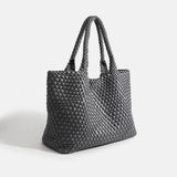 Dames tote bag van geweven vegan PU-leer