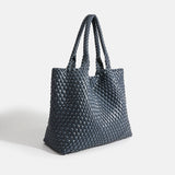 Dames tote bag van geweven vegan PU-leer
