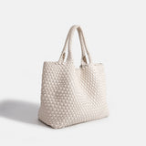 Dames tote bag van geweven vegan PU-leer