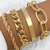Gouden Armband Set met Schakels voor Luxe en Trendy Look
