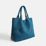 Dames tote bag van geweven vegan PU-leer