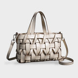 Dames Handtas Wit met Gevlochten Design