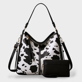 Dames Schoudertas Bruin met Koeienprint